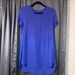 Mix Material Blue Top